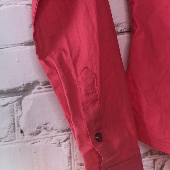 GUESS Long Sleeve Button Up Pink Shirt - Picture 6 of 8